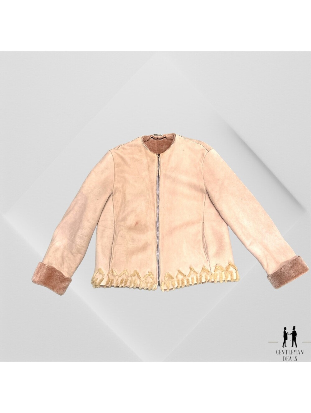 Gentry Portofino Lamb Fur Made In Italy Size 44 L Large Pink Jacket Womens - Picture 6 of 12